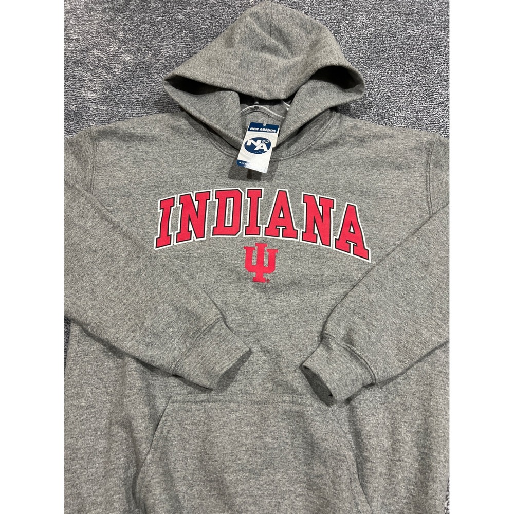 New Agenda Indiana University Hoosiers Youth Large Gray Hoodie Sweatshirt NWT